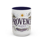Provence Coffee Mug | Travel Destination Souvenir Gift | Accent Color Ceramic 11oz 15oz