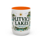 Plitvice Lakes Coffee Mug | Travel Destination Souvenir Gift | Accent Color Ceramic 11oz 15oz