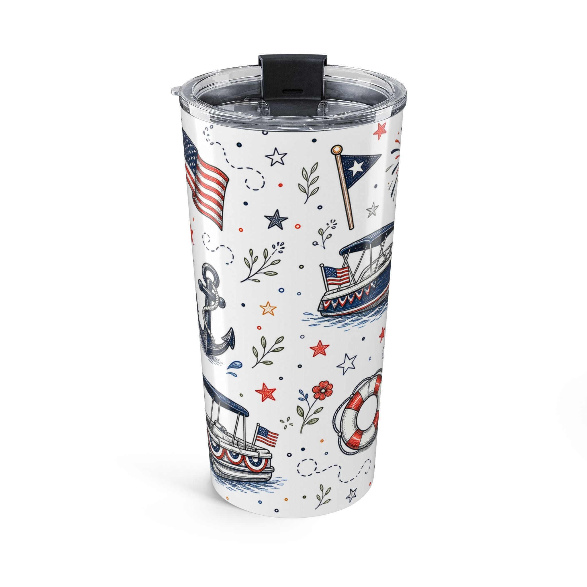 Boat Parade USA 20oz Tumbler | 4th of July Lake Tumbler | Insulated Stainless Steel Travel Cup