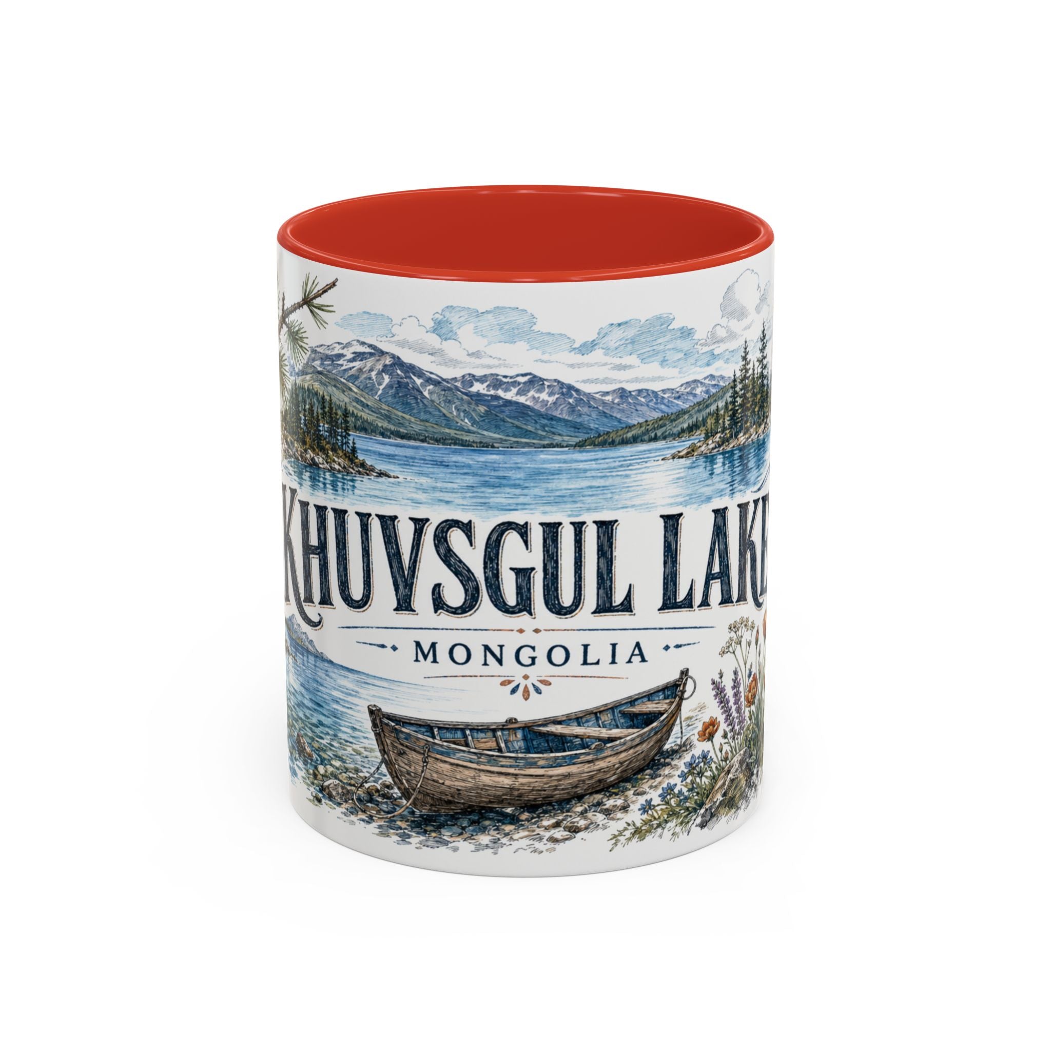 Khuvsgul Lake Mug, Mongolia Travel Souvenir, Bucket List Gift, Accent Ceramic Coffee Mug 11oz 15oz