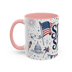 Stars and Stripes Forever Coffee Mug | Patriotic 4th of July Gift | Accent Color Ceramic 11oz 15oz