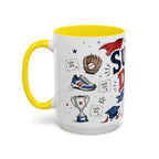 Super Dad My Hero Coffee Mug | Father's Day Gift for Dad | Accent Color Ceramic 11oz 15oz