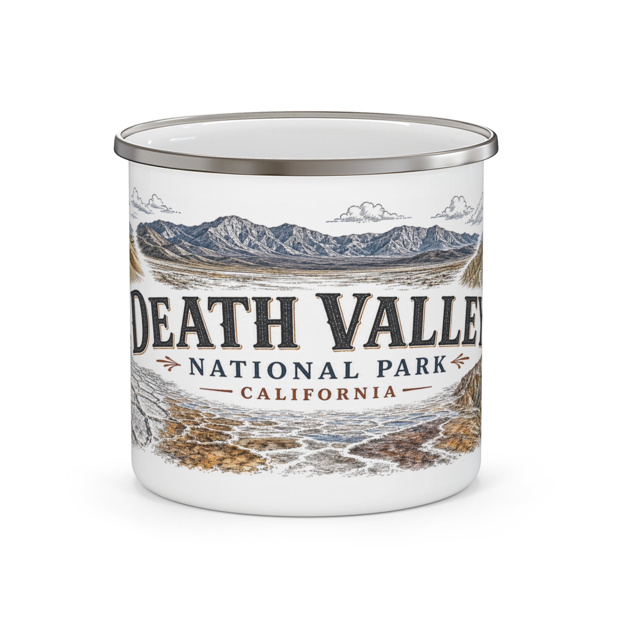 Death Valley National Park Vintage Enamel Camping Mug | 12oz National Park Hiking Gift
