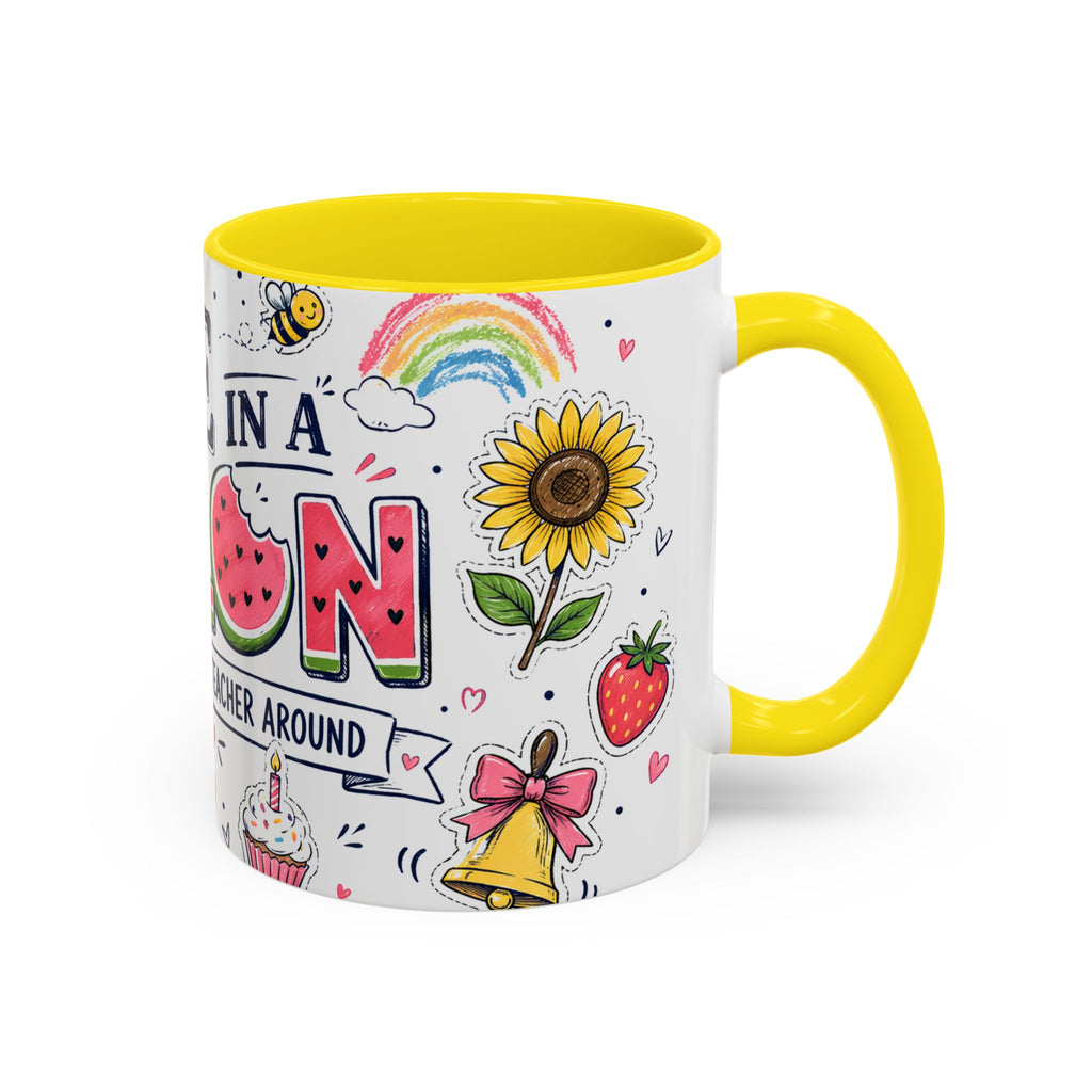 One in a Melon Coffee Mug | Sweetest Teacher Appreciation Gift | Accent Color Ceramic 11oz 15oz