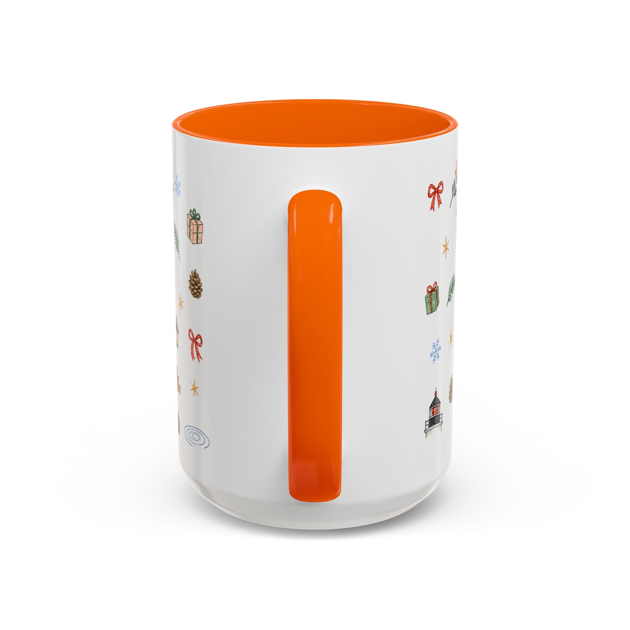 Boston Christmas Mug | Watercolor Travel Souvenir | Holiday Gift | Accent Ceramic Coffee Cup 11oz 15oz
