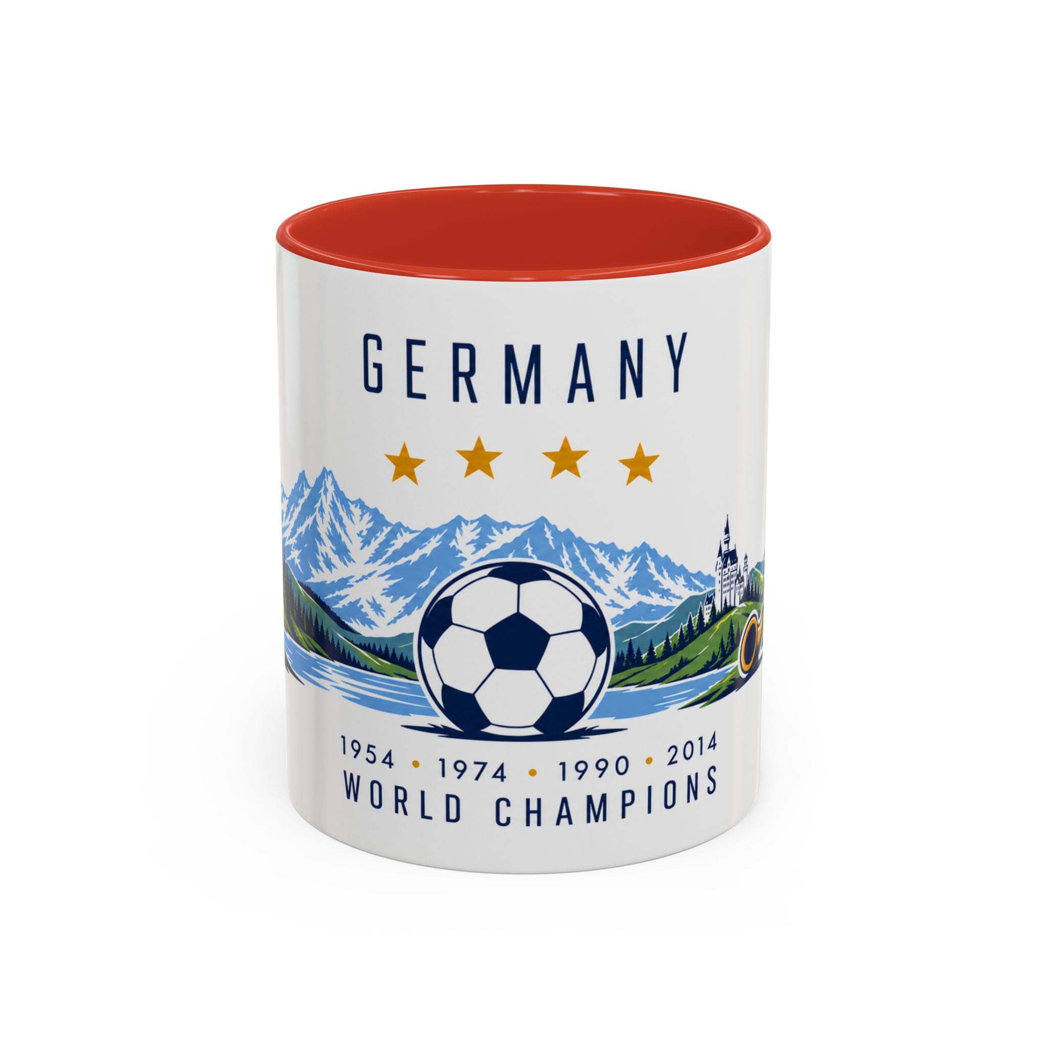 Germany World Champions Mug | Four Time Soccer Champion Gift | German Football Fan Cup | 1954–2014 | 11oz 15oz Accent Mug