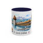 Lucerne Illustrated Travel Mug | City Souvenir Accent Coffee Mug | 11oz 15oz Ceramic Cup