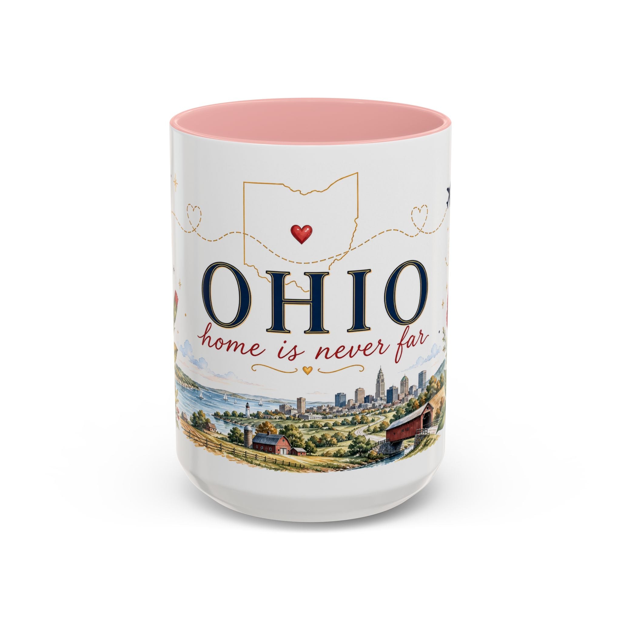 Ohio State Map Mug | Botanical Travel Sketch, Homesick Gift, Long Distance Friendship