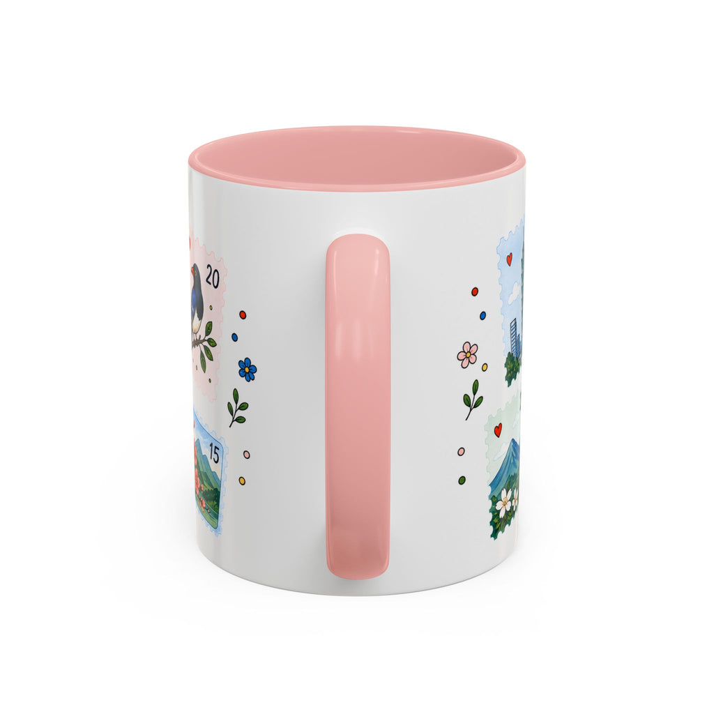 Taipei Coffee Mug | Postage Stamp Collage Mug | Travel Souvenir Accent Cup 11oz 15oz