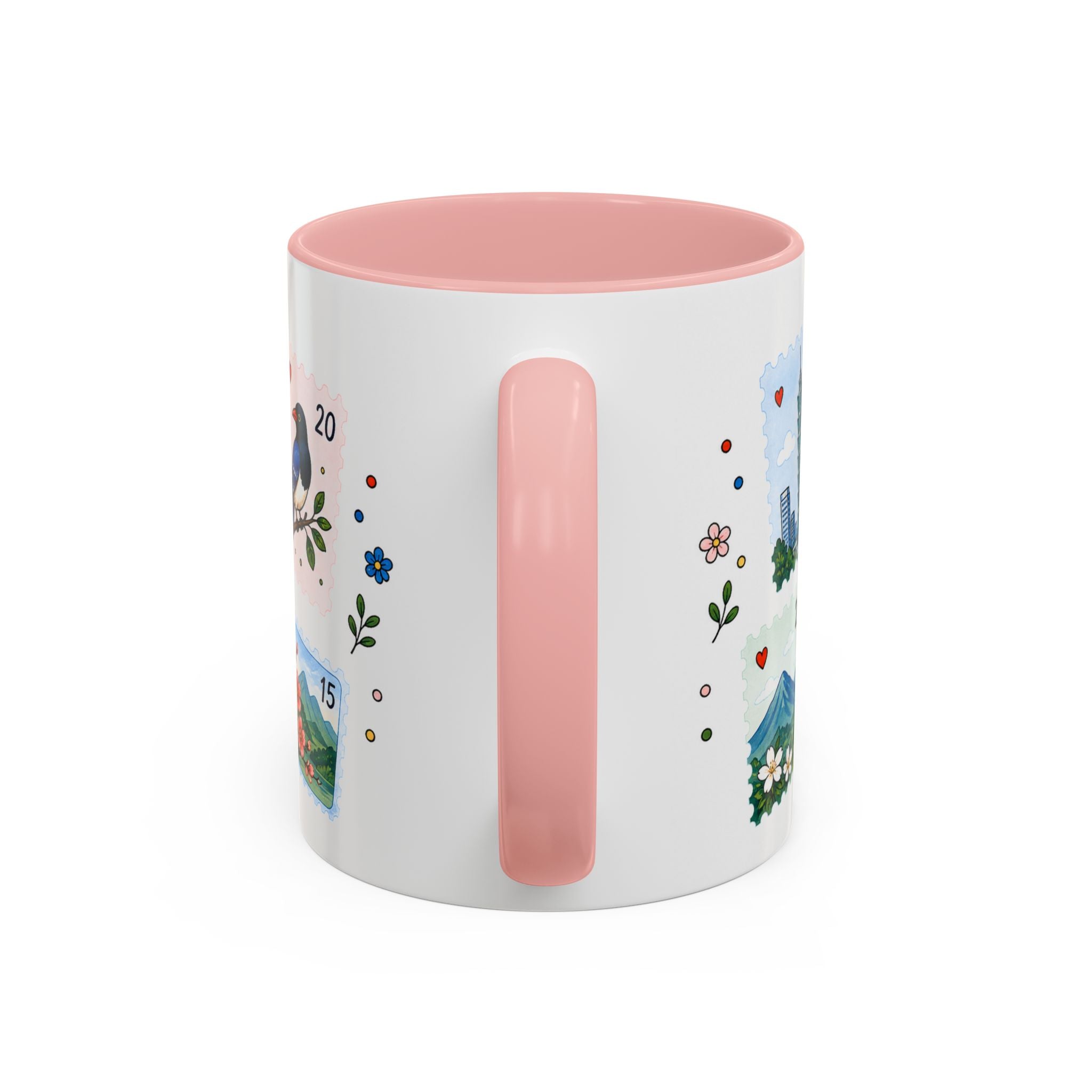 Taipei Coffee Mug | Postage Stamp Collage Mug | Travel Souvenir Accent Cup 11oz 15oz