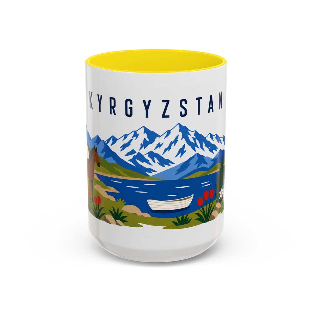 Kyrgyzstan Coffee Mug | Travel Souvenir Accent Mug | Country Gift Ceramic Cup 11oz 15oz