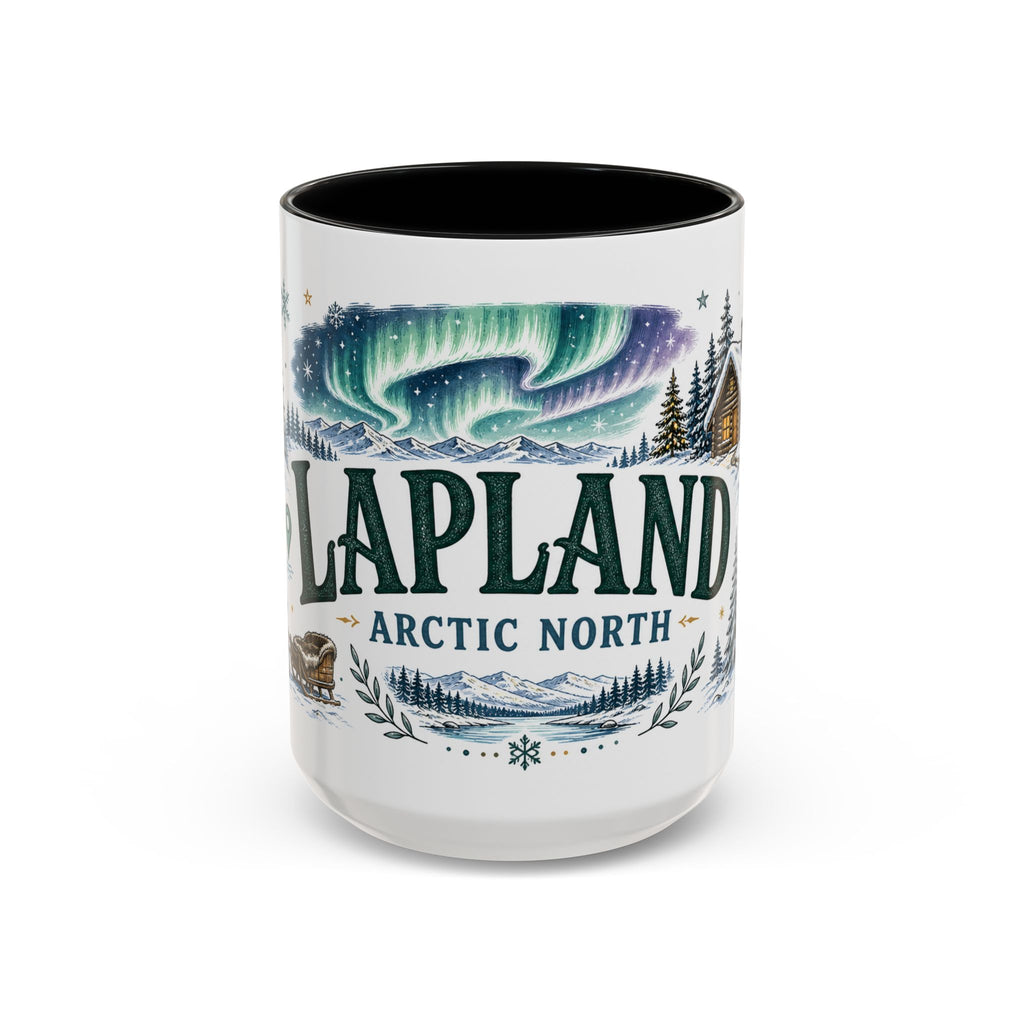 Lapland Coffee Mug | Travel Destination Souvenir Gift | Accent Color Ceramic 11oz 15oz