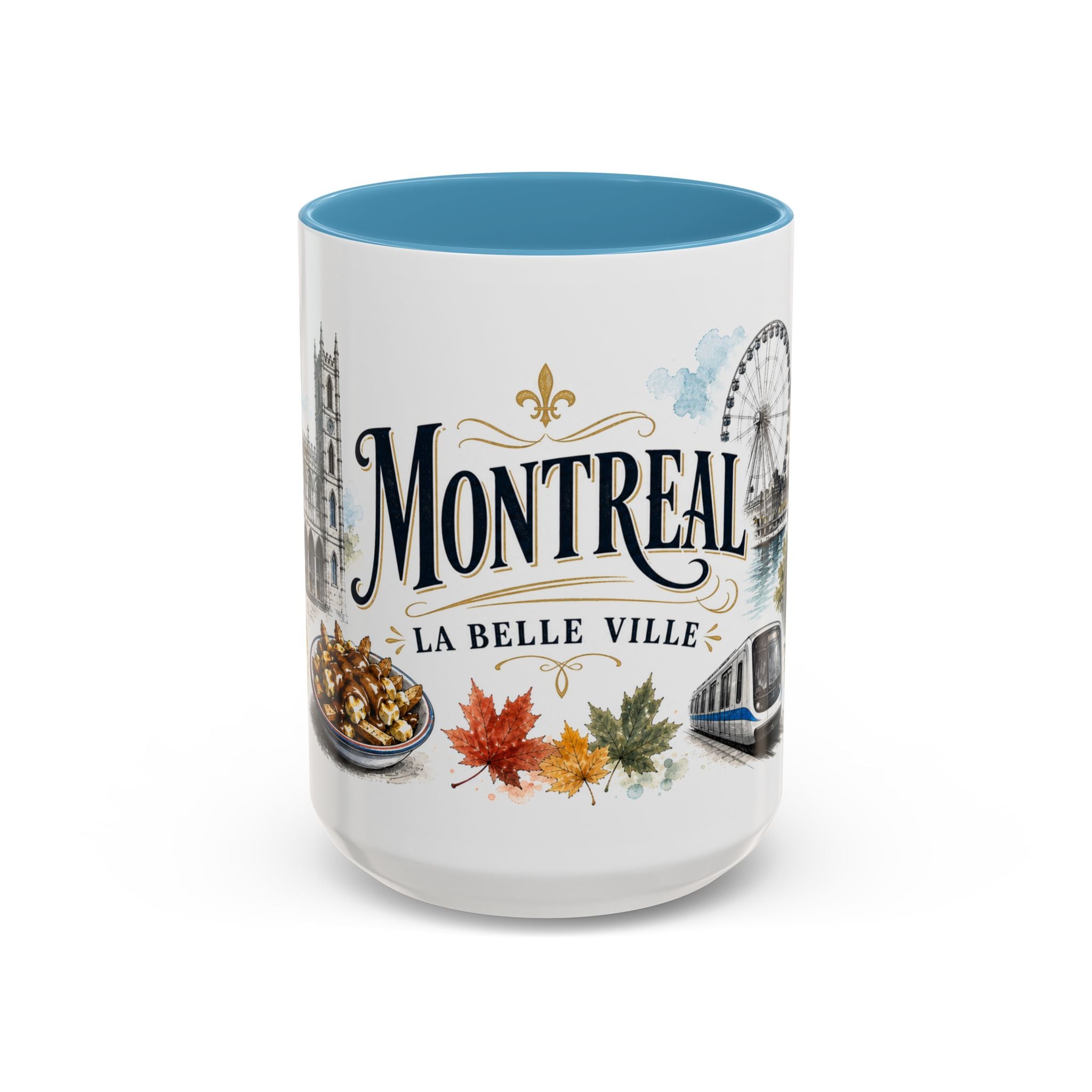 Montreal Coffee Mug | Canada Travel Souvenir | Vintage Illustrated City Gift | 11 oz 15 oz Accent Mug