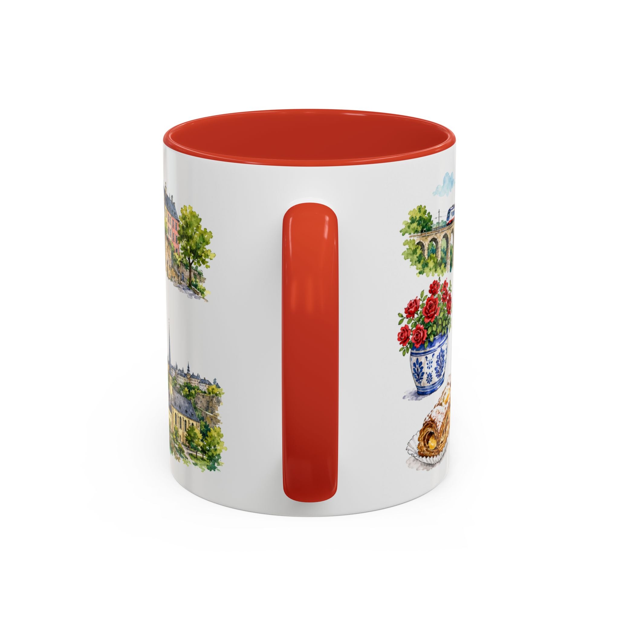 Luxembourg City Illustrated Travel Mug | City Souvenir Accent Coffee Mug | 11oz 15oz Ceramic Cup