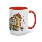 Colmar Illustrated Travel Mug | France Souvenir Accent Coffee Mug | 11oz 15oz Ceramic Cup