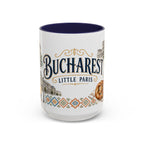 Bucharest Coffee Mug | Romania Travel Souvenir | Vintage Illustrated City Gift | 11 oz 15 oz Accent Mug