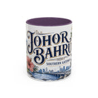 Johor Bahru Coffee Mug | Malaysia Travel Souvenir | Vintage Illustrated City Gift | 11 oz 15 oz Accent Mug