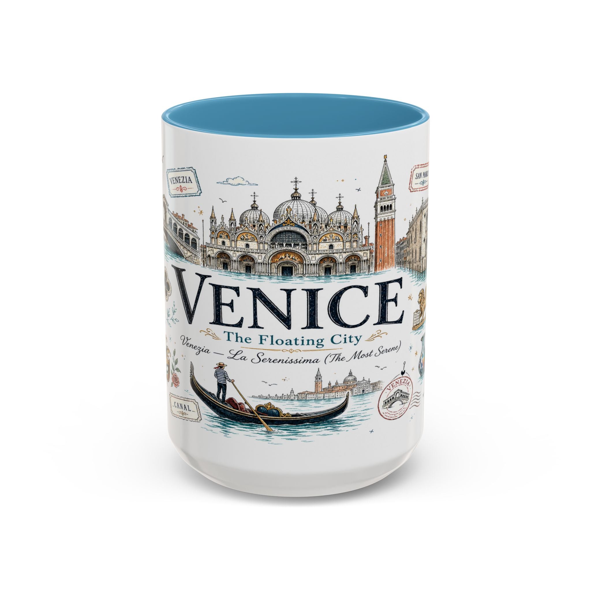 Venice Coffee Mug | Italy Souvenir Travel Gift | Accent Color Ceramic 11oz 15oz
