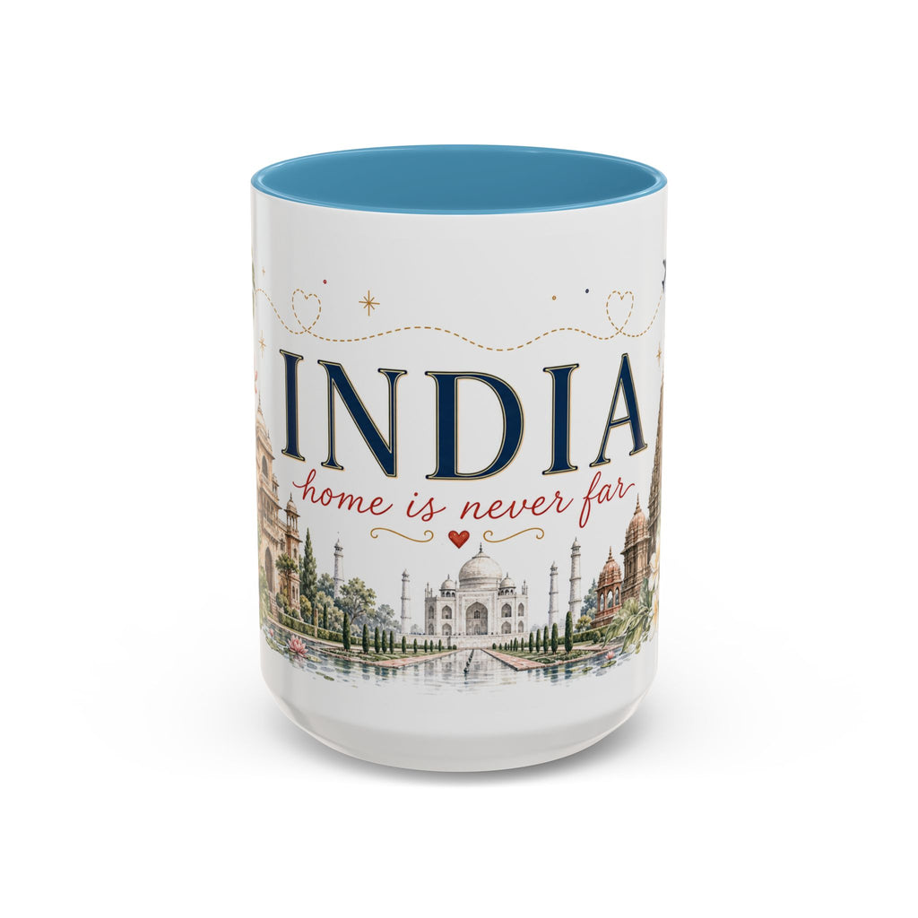 India Home Country Mug | Moving Away Gift | Long Distance Friendship | 11 oz 15 oz Accent Mug
