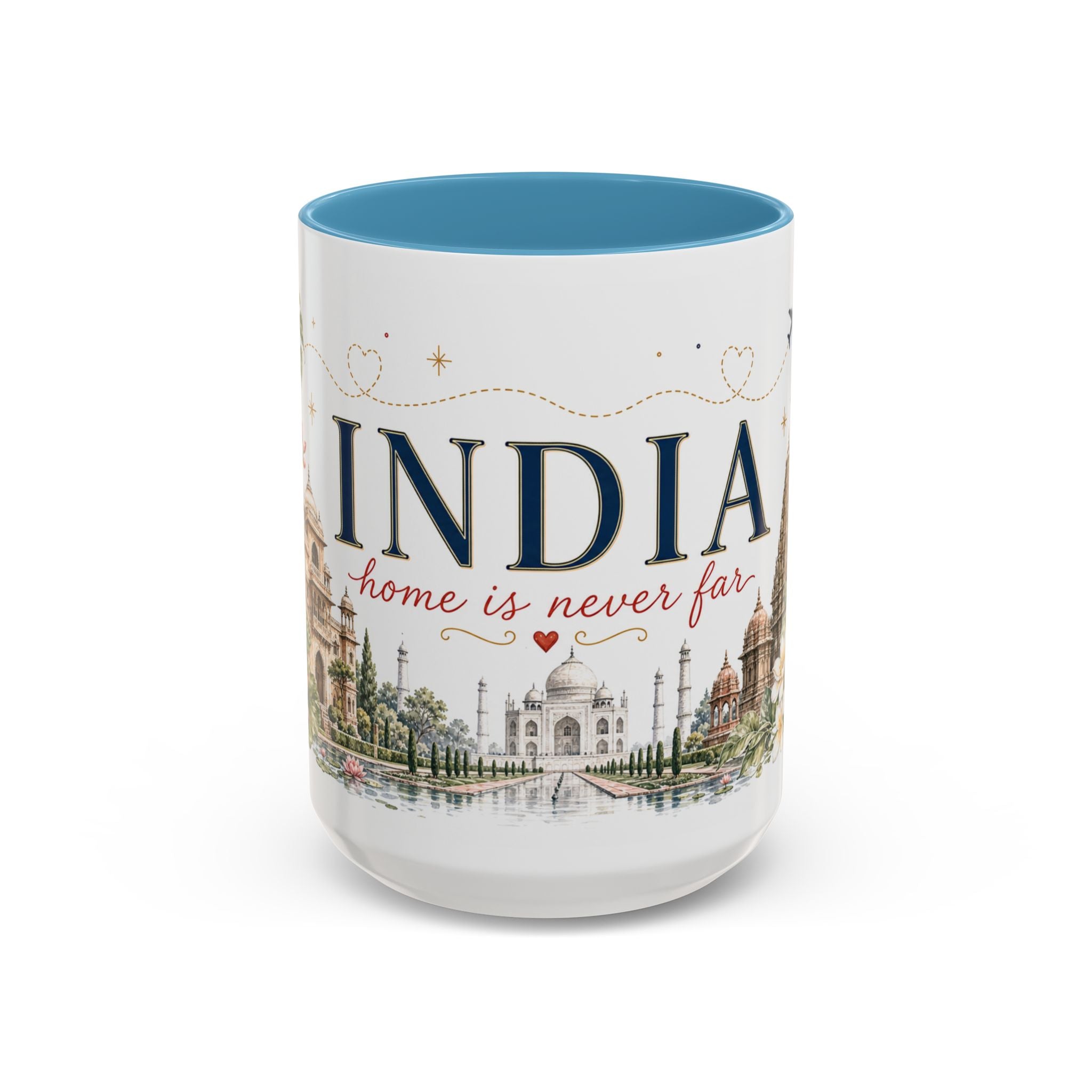 India Home Country Mug | Moving Away Gift | Long Distance Friendship | 11 oz 15 oz Accent Mug