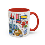 Hong Kong Illustrated Travel Mug | City Souvenir Accent Coffee Mug | 11oz 15oz Ceramic Cup