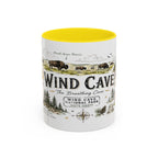 Wind Cave National Park Coffee Mug | South Dakota Cave Bison Prairie Gift | Accent Color Ceramic 11oz 15oz