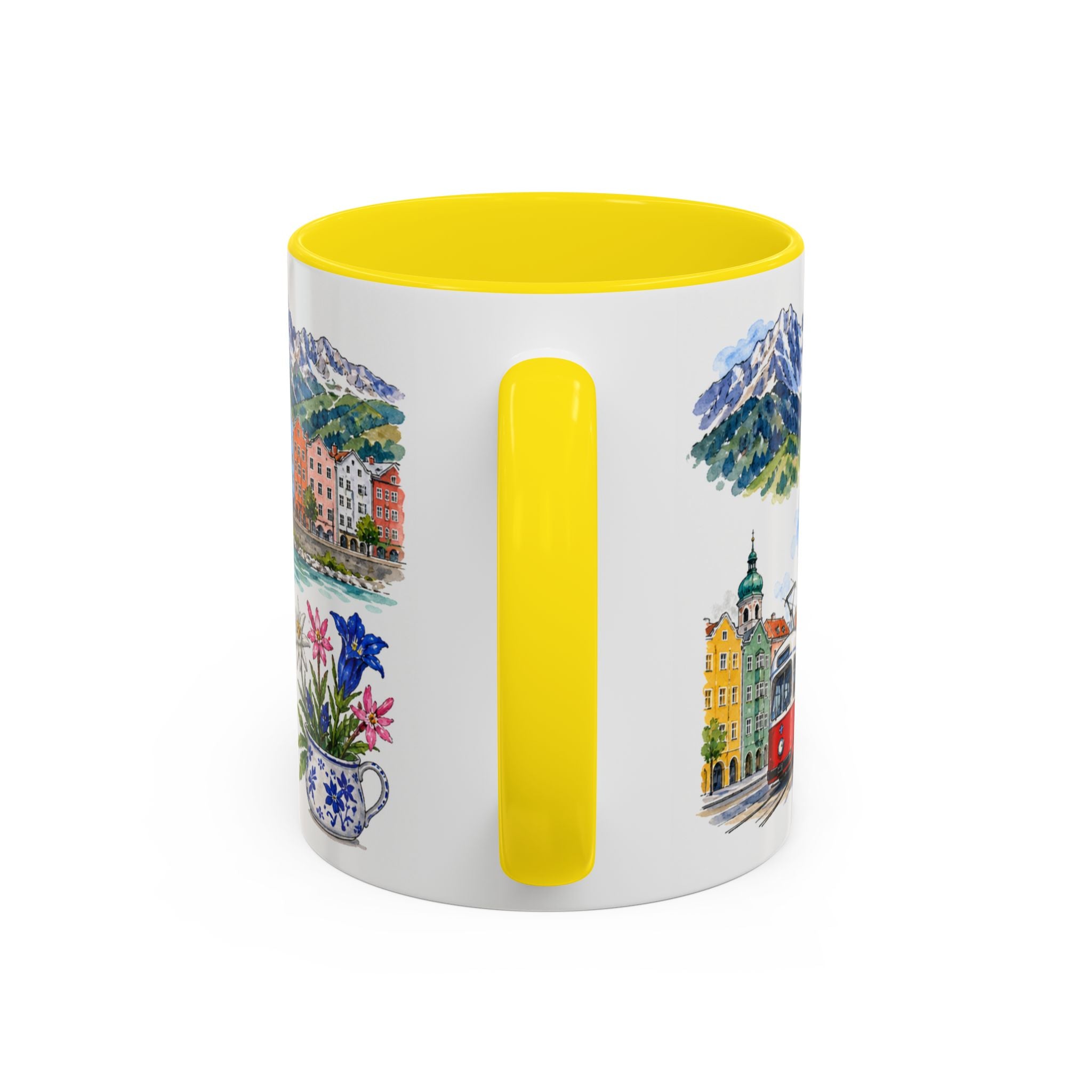 Innsbruck Illustrated Travel Mug | City Souvenir Accent Coffee Mug | 11oz 15oz Ceramic Cup