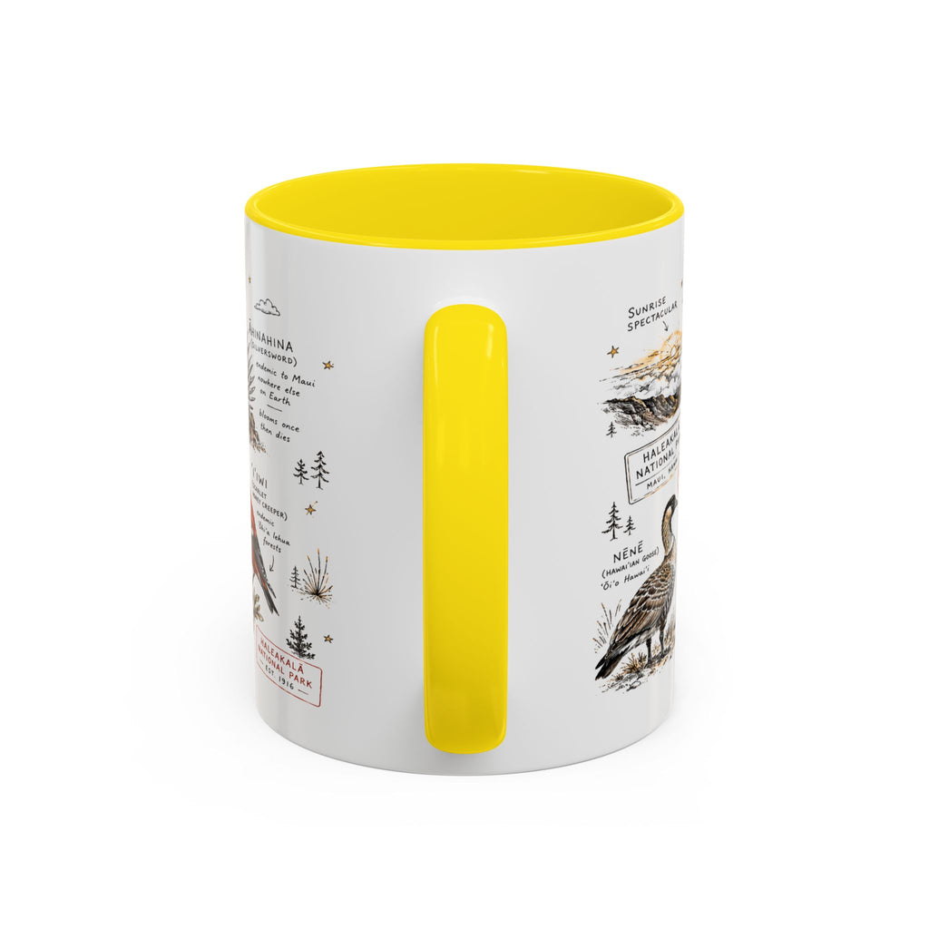Haleakala National Park Coffee Mug | Hawaii Maui Sunrise Crater Gift | Accent Color Ceramic 11oz 15oz