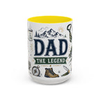 Dad The Legend Coffee Mug | Father's Day Gift for Dad | Accent Color Ceramic 11oz 15oz