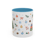 Christmas Mug | Watercolor Tree Gifts Wreath Holiday Cup | Accent Coffee Mug 11oz 15oz