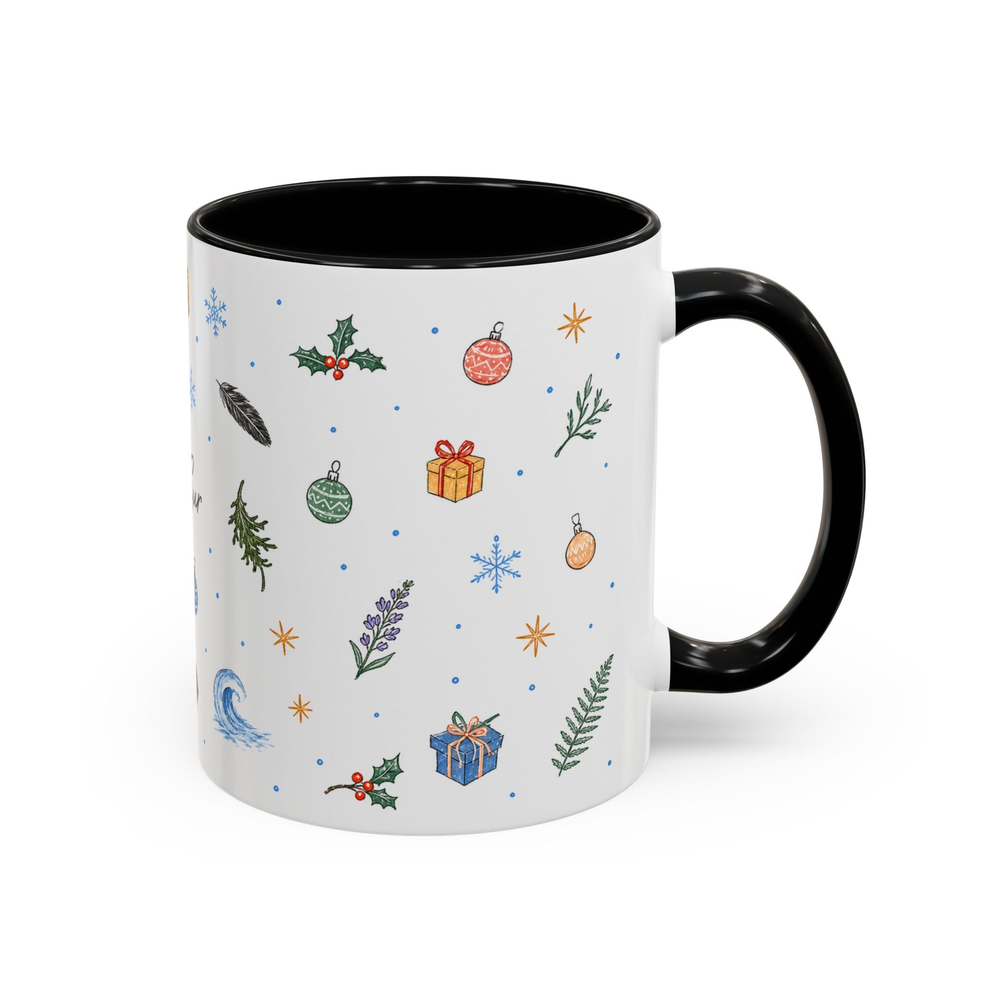 Big Sur Christmas Mug | Watercolor Travel Souvenir | Holiday Gift | Accent Ceramic Coffee Cup 11oz 15oz