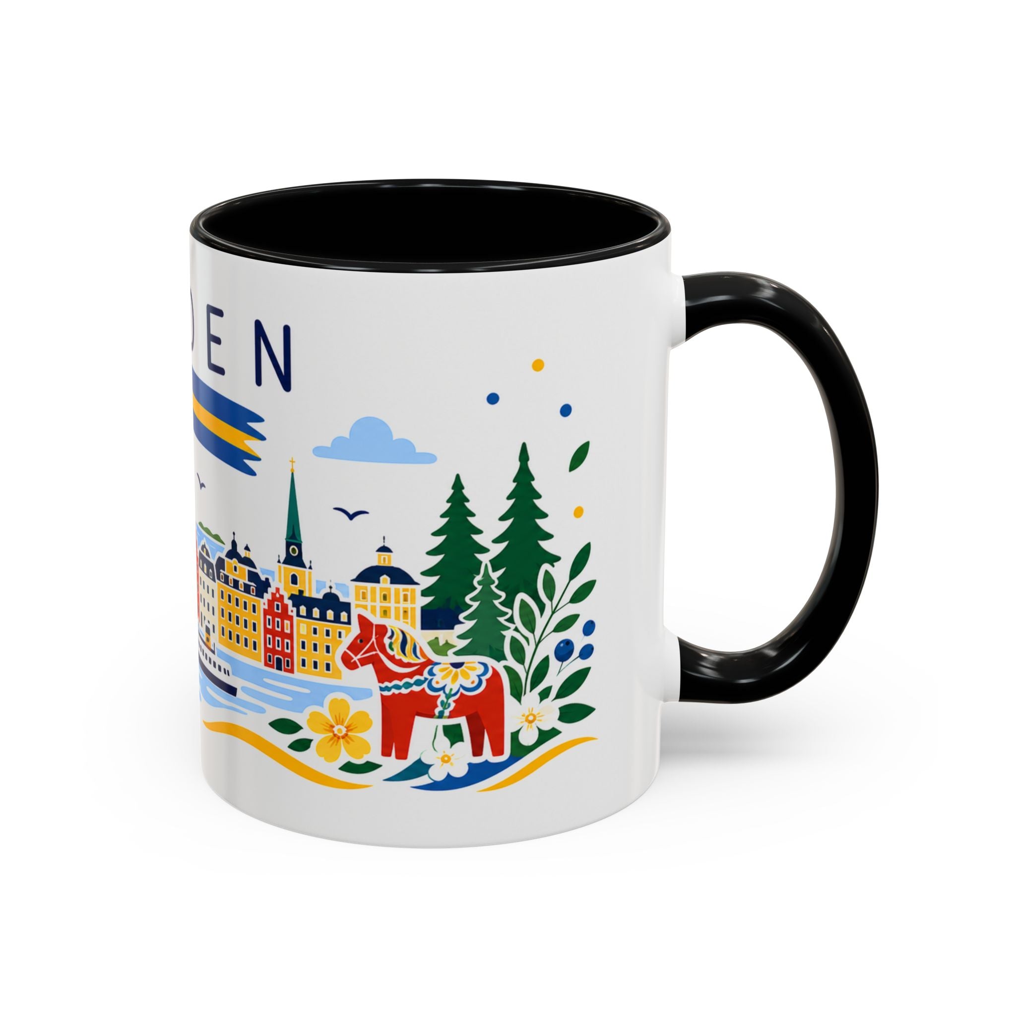 Sweden Coffee Mug | Travel Souvenir Accent Mug | Country Gift Ceramic Cup 11oz 15oz