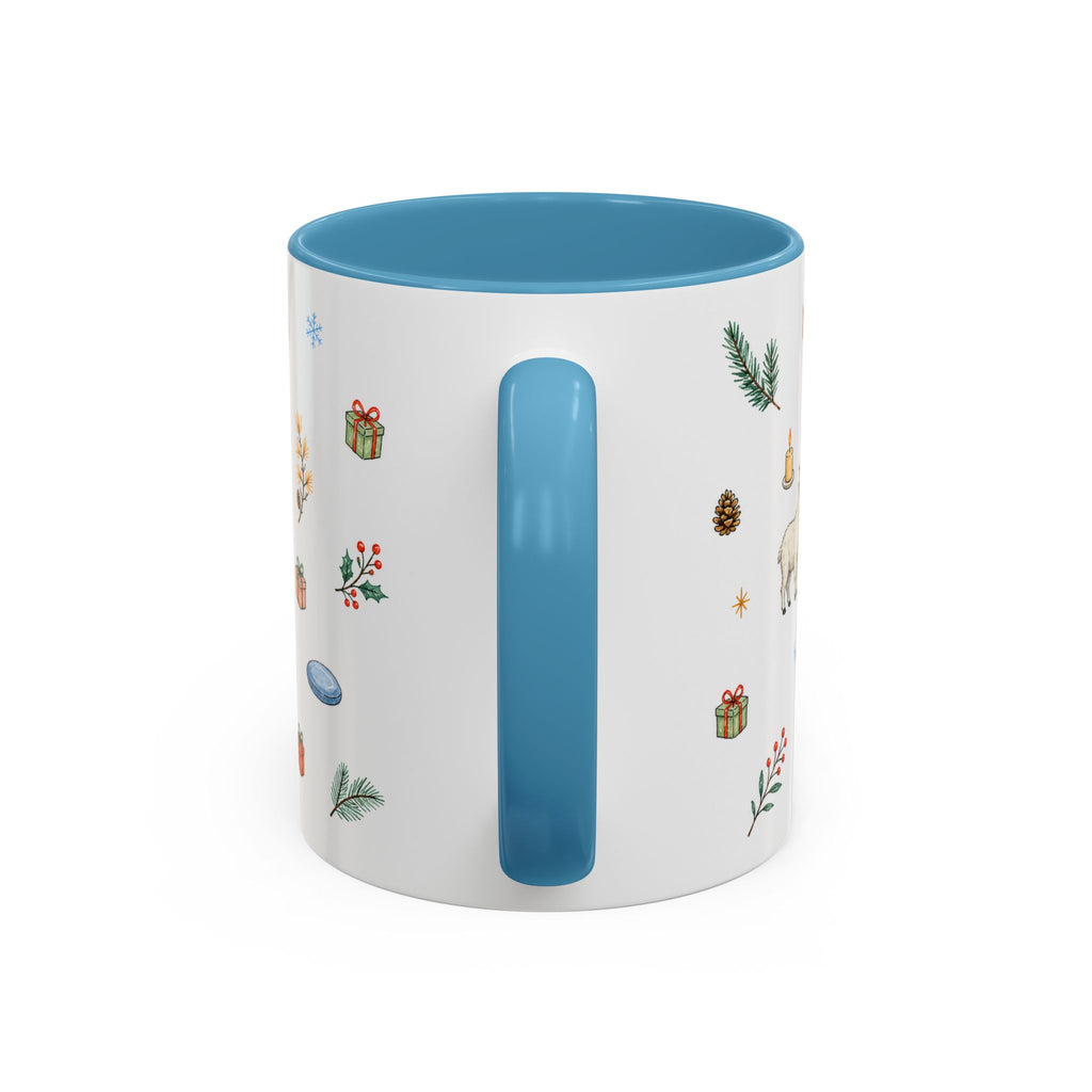 Banff Lake Louise Christmas Mug | Watercolor Travel Souvenir | Holiday Gift | Accent Ceramic Coffee Cup 11oz 15oz