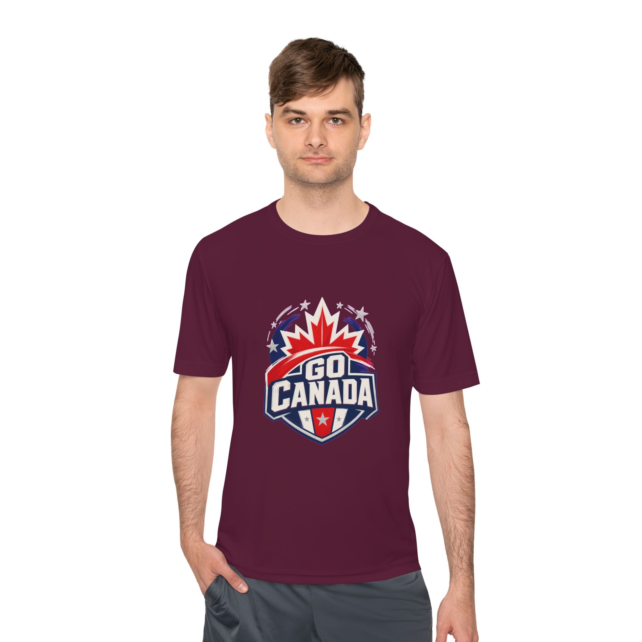 Go Canada Soccer T Shirt, Moisture Wicking Fan Tee