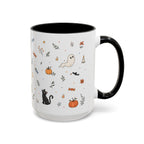 Halloween Party Mug | Ghost Black Cat Candy Watercolor Gift | Accent Cup 11oz 15oz