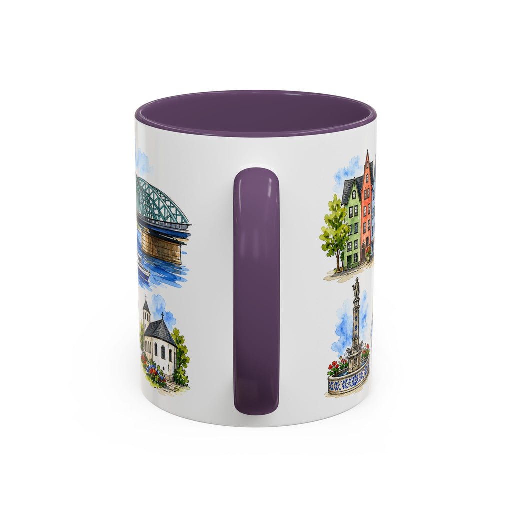 Cologne Illustrated Travel Mug | City Souvenir Accent Coffee Mug | 11oz 15oz Ceramic Cup