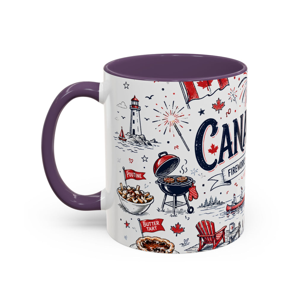 Canada Day Coffee Mug | Canadian Pride Gift | Accent Color Ceramic 11oz 15oz