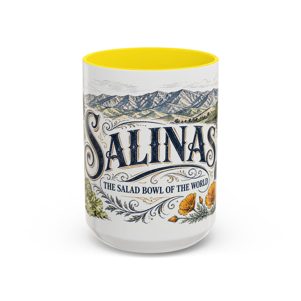 Salinas Coffee Mug | United States Travel Souvenir | Vintage Illustrated City Gift | 11 oz 15 oz Accent Mug