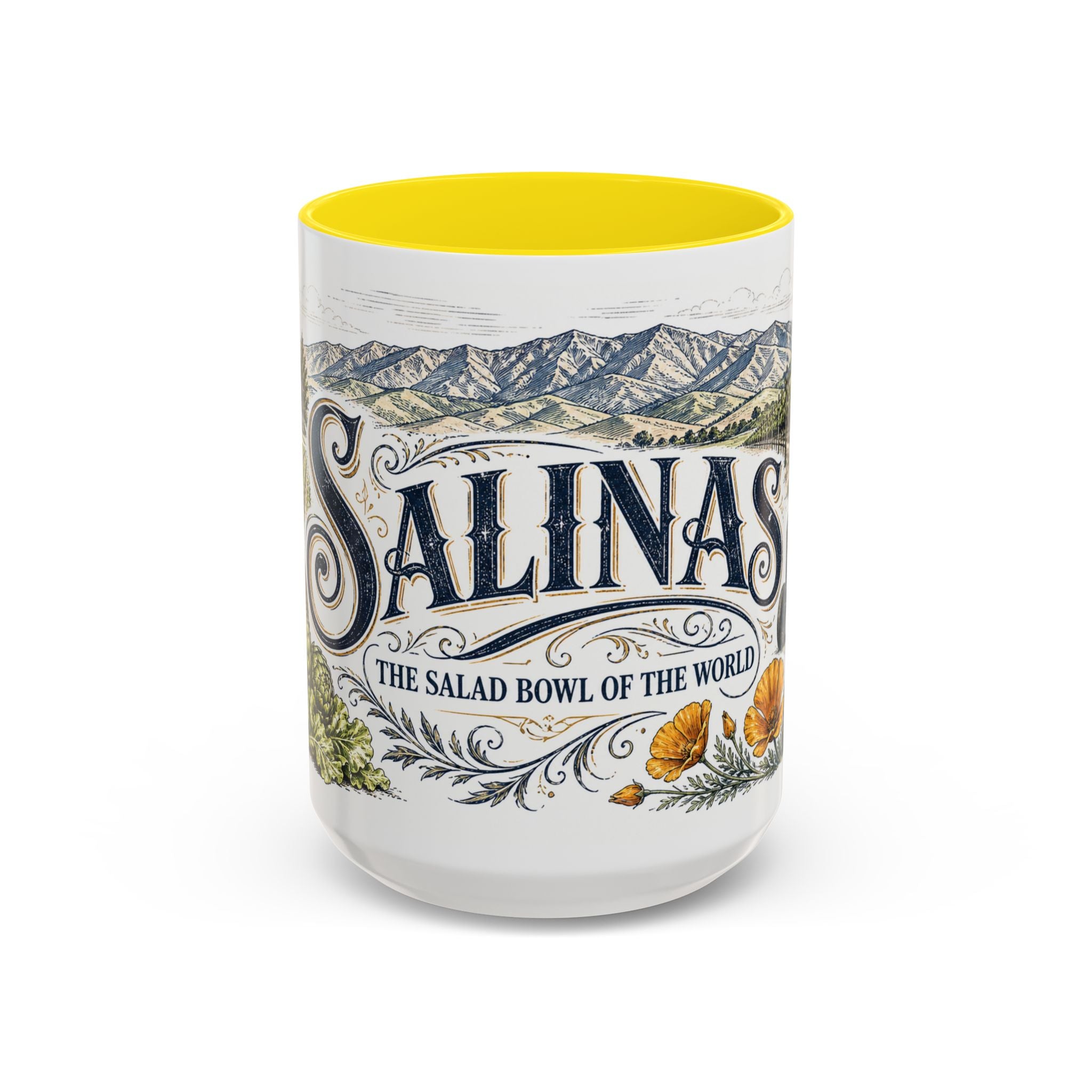 Salinas Coffee Mug | United States Travel Souvenir | Vintage Illustrated City Gift | 11 oz 15 oz Accent Mug