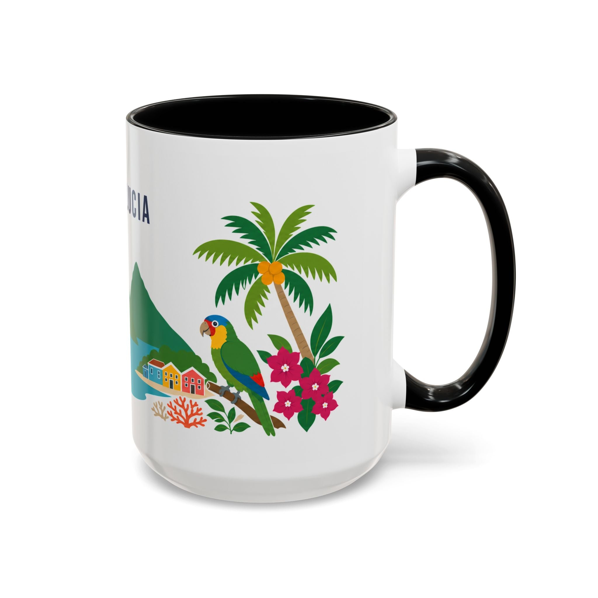 Saint Lucia Coffee Mug | Travel Souvenir Accent Mug | Country Gift Ceramic Cup 11oz 15oz