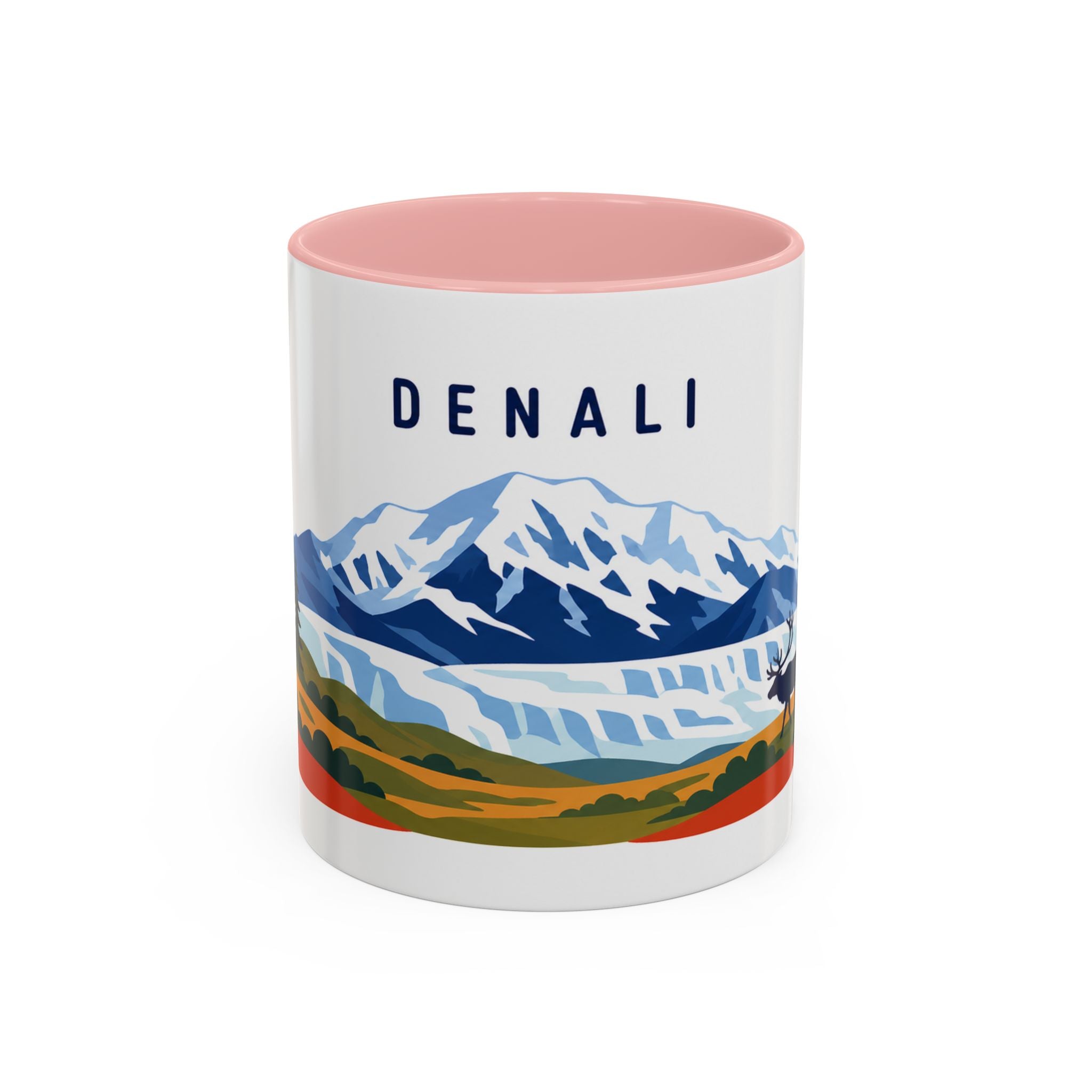 Denali Coffee Mug | Travel Destination Souvenir Gift | Accent Color Ceramic 11oz 15oz