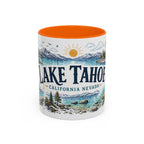 Lake Tahoe Mug, California Nevada Travel Souvenir, Bucket List Gift, Accent Ceramic Coffee Mug 11oz 15oz