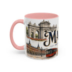 Madrid Coffee Mug | Spain Travel Souvenir | Vintage Illustrated City Gift | 11 oz 15 oz Accent Mug