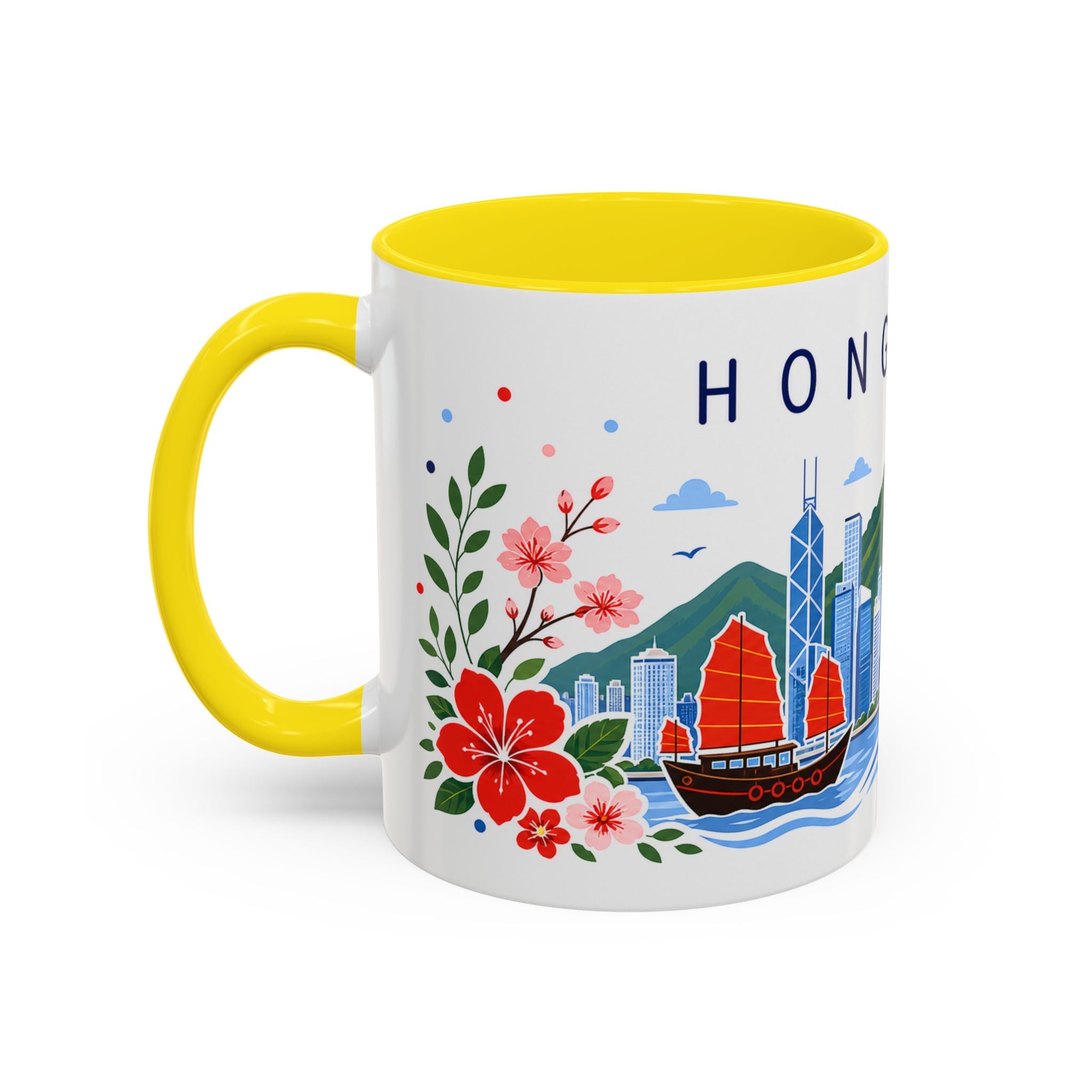 Hong Kong Coffee Mug | Travel Souvenir Accent Mug | Place Gift Ceramic Cup 11oz 15oz