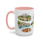 Lyon Illustrated Travel Mug | City Souvenir Accent Coffee Mug | 11oz 15oz Ceramic Cup