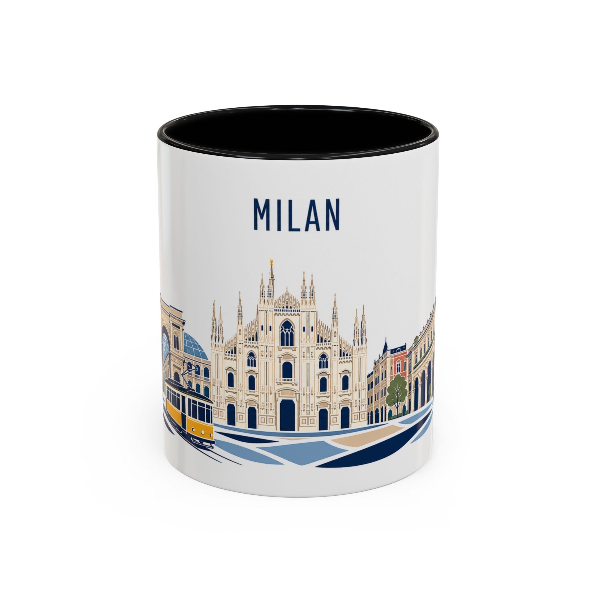 Milan Coffee Mug | Italy Travel Souvenir | Porcelain Decal City Gift | 11oz 15oz Accent Mug