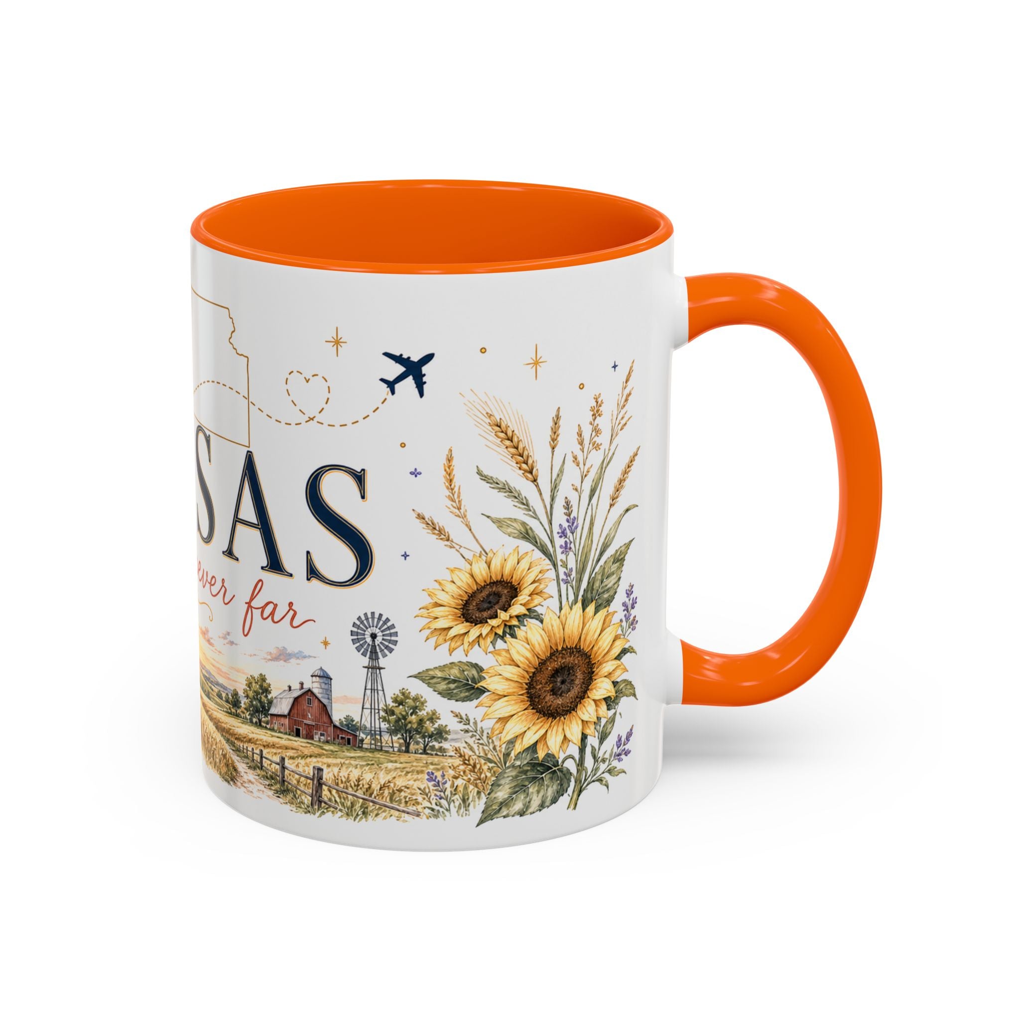 Kansas Home State Mug | Sunflower Prairie Landscape Coffee Cup