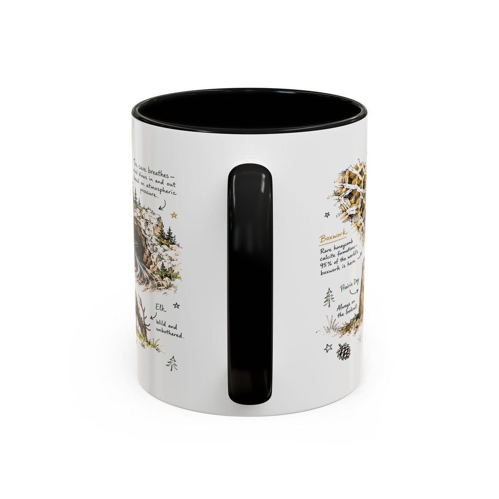 Wind Cave National Park Coffee Mug | South Dakota Cave Bison Prairie Gift | Accent Color Ceramic 11oz 15oz