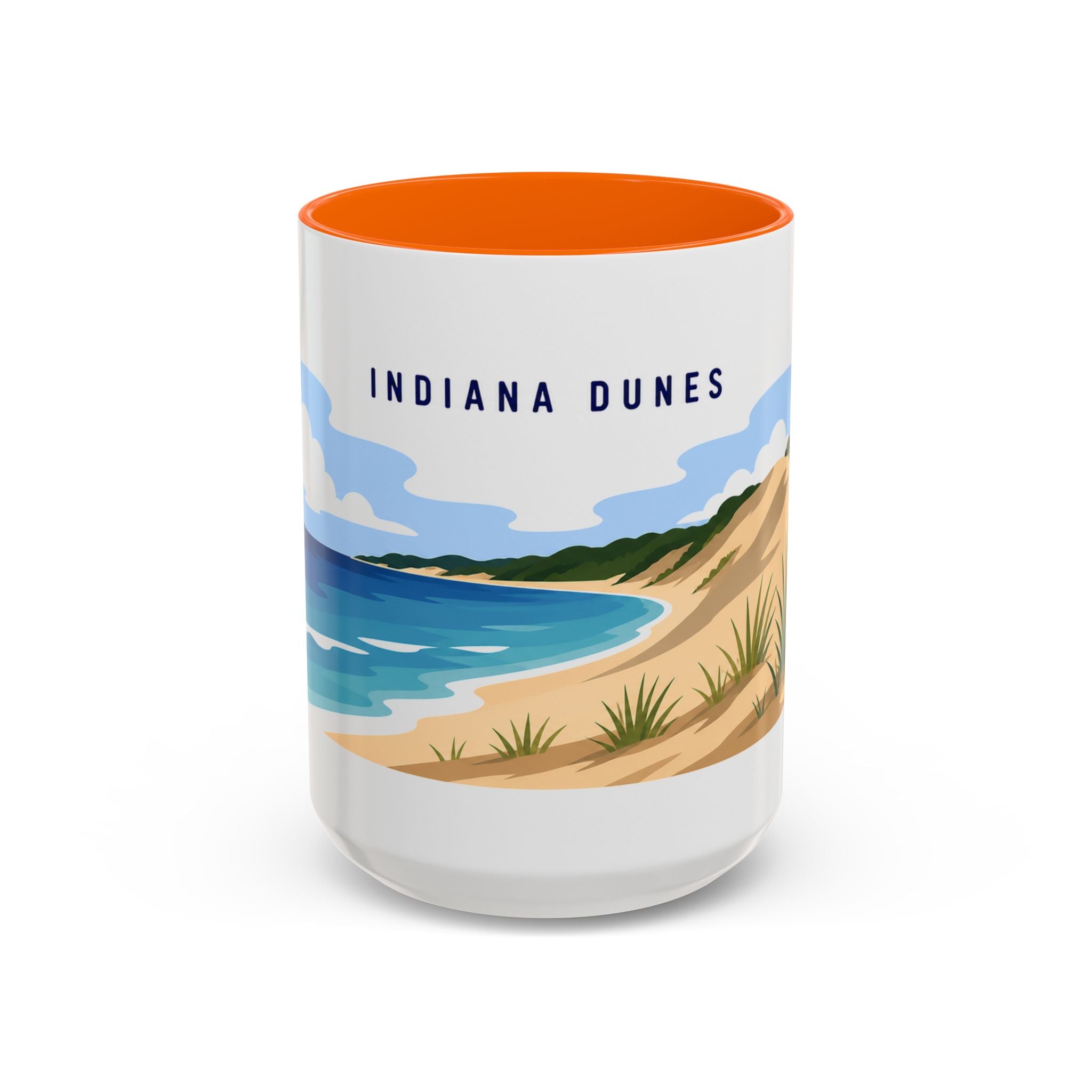 Indiana Dunes National Park Coffee Mug | Solid Color Block Park Souvenir | 11oz 15oz Accent Mug