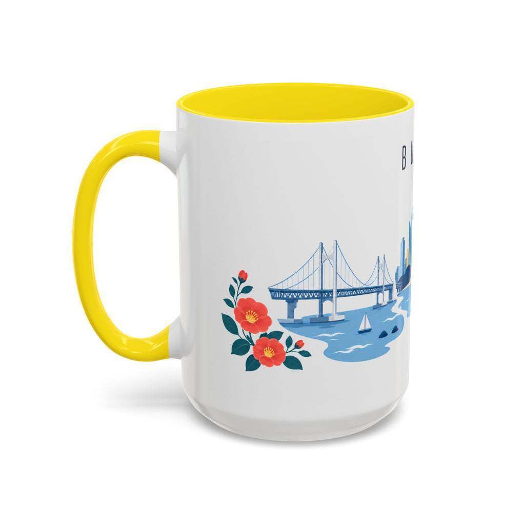 Busan Coffee Mug | South Korea Travel Souvenir | Porcelain Decal City Gift | 11oz 15oz Accent Mug